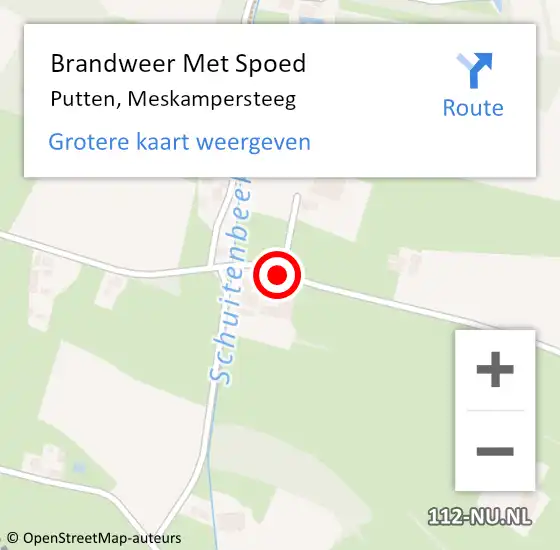 Locatie op kaart van de 112 melding: Brandweer Met Spoed Naar Putten, Meskampersteeg op 24 maart 2016 20:14