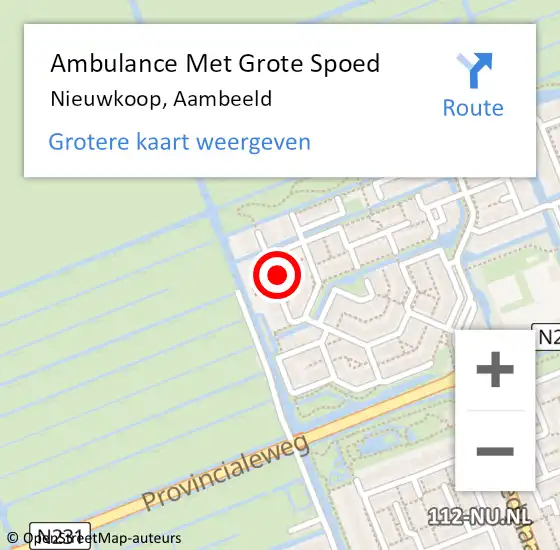 Locatie op kaart van de 112 melding: Ambulance Met Grote Spoed Naar Nieuwkoop, Aambeeld op 24 maart 2016 21:06