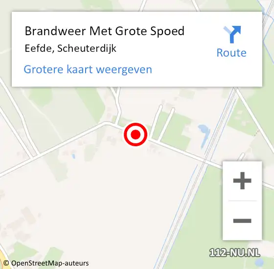 Locatie op kaart van de 112 melding: Brandweer Met Grote Spoed Naar Eefde, Scheuterdijk op 25 maart 2016 00:06