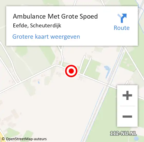 Locatie op kaart van de 112 melding: Ambulance Met Grote Spoed Naar Eefde, Scheuterdijk op 25 maart 2016 00:12