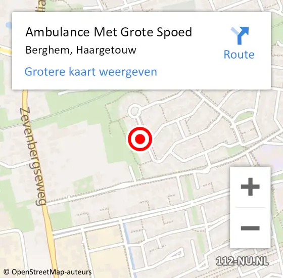 Locatie op kaart van de 112 melding: Ambulance Met Grote Spoed Naar Berghem, Haargetouw op 25 maart 2016 00:31