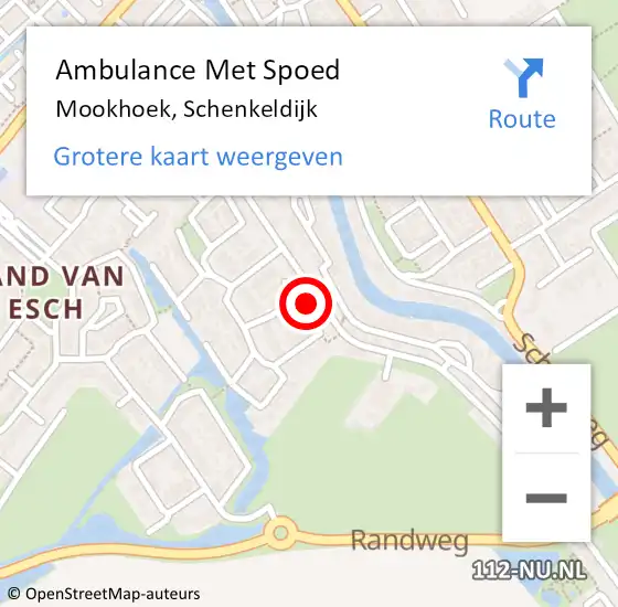 Locatie op kaart van de 112 melding: Ambulance Met Spoed Naar Mookhoek, Schenkeldijk op 25 maart 2016 11:18