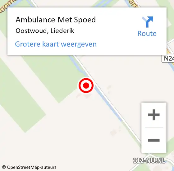 Locatie op kaart van de 112 melding: Ambulance Met Spoed Naar Oostwoud, Liederik op 25 maart 2016 11:49