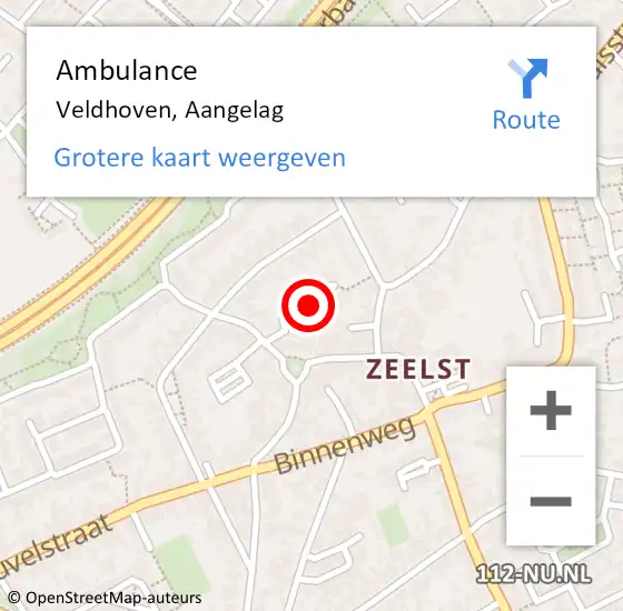 Locatie op kaart van de 112 melding: Ambulance Veldhoven, Aangelag op 25 maart 2016 12:04