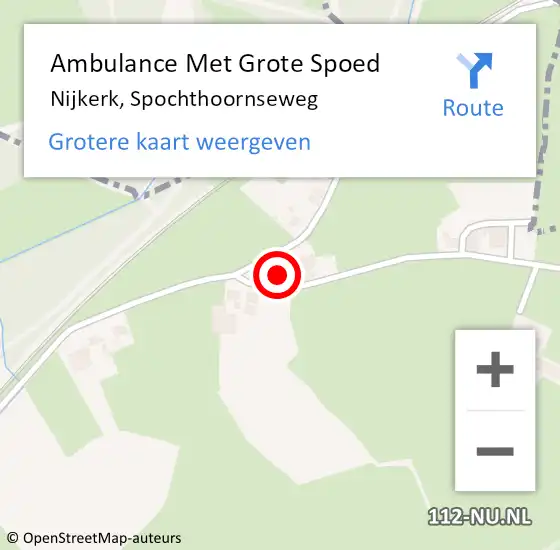 Locatie op kaart van de 112 melding: Ambulance Met Grote Spoed Naar Nijkerk, Spochthoornseweg op 25 maart 2016 12:10