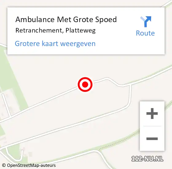 Locatie op kaart van de 112 melding: Ambulance Met Grote Spoed Naar Retranchement, Platteweg op 9 december 2013 23:36