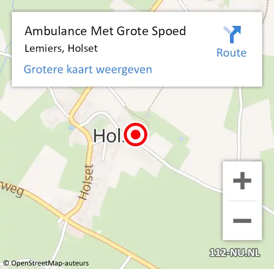 Locatie op kaart van de 112 melding: Ambulance Met Grote Spoed Naar Lemiers, Holset op 10 december 2013 00:21