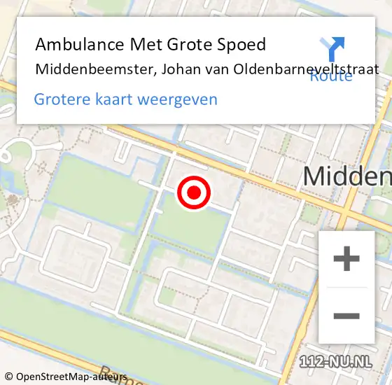 Locatie op kaart van de 112 melding: Ambulance Met Grote Spoed Naar Middenbeemster, J v Oldenbarneveltstr op 25 maart 2016 17:01