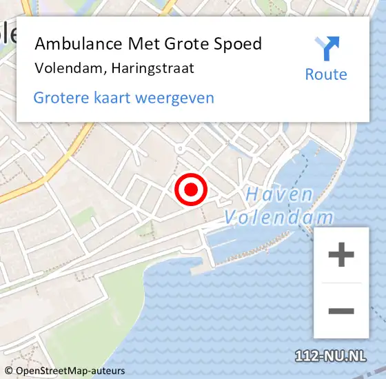 Locatie op kaart van de 112 melding: Ambulance Met Grote Spoed Naar Volendam, Haringstraat op 25 maart 2016 17:09