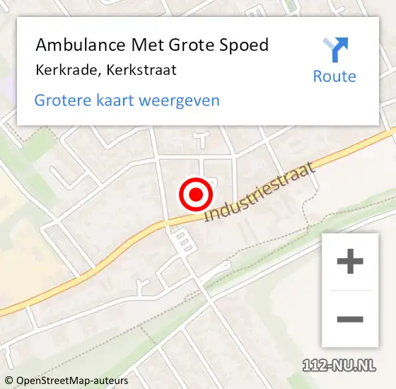 Locatie op kaart van de 112 melding: Ambulance Met Grote Spoed Naar Kerkrade, Kerkstraat op 10 december 2013 00:40