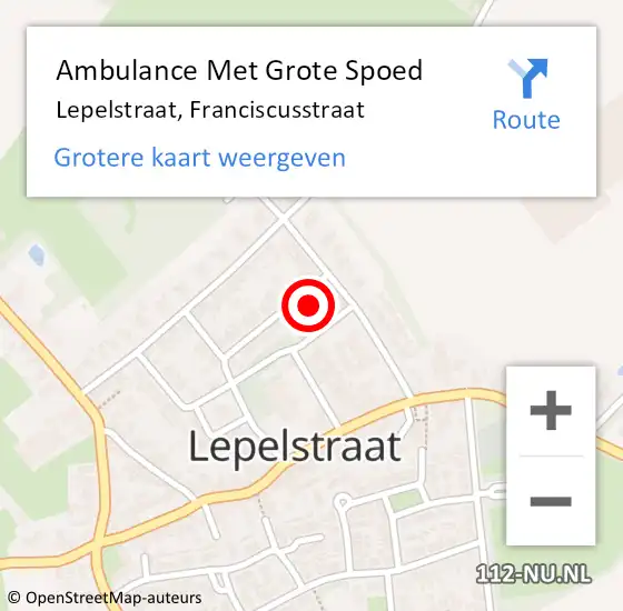 Locatie op kaart van de 112 melding: Ambulance Met Grote Spoed Naar Lepelstraat, Franciscusstraat op 25 maart 2016 18:00