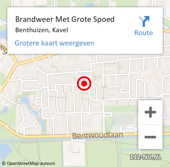 Locatie op kaart van de 112 melding: Brandweer Met Grote Spoed Naar Benthuizen, Kavel op 25 maart 2016 21:53