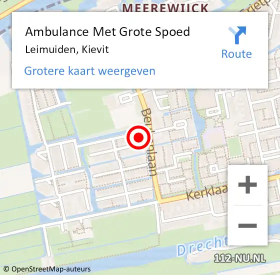 Locatie op kaart van de 112 melding: Ambulance Met Grote Spoed Naar Leimuiden, Kievit op 25 maart 2016 22:43