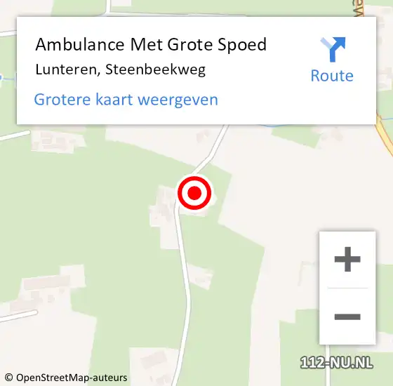 Locatie op kaart van de 112 melding: Ambulance Met Grote Spoed Naar Lunteren, Steenbeekweg op 25 maart 2016 23:00