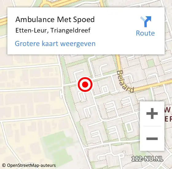 Locatie op kaart van de 112 melding: Ambulance Met Spoed Naar Etten-Leur, Triangeldreef op 26 maart 2016 00:13