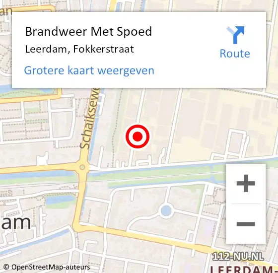 Locatie op kaart van de 112 melding: Brandweer Met Spoed Naar Leerdam, Fokkerstraat op 26 maart 2016 00:28