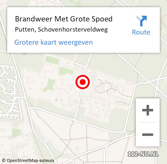 Locatie op kaart van de 112 melding: Brandweer Met Grote Spoed Naar Putten, Schovenhorsterveldweg op 26 maart 2016 00:32