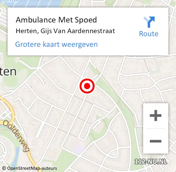 Locatie op kaart van de 112 melding: Ambulance Met Spoed Naar Herten, Gijs Van Aardennestraat op 26 maart 2016 04:28