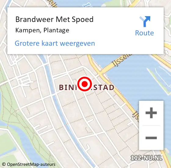 Locatie op kaart van de 112 melding: Brandweer Met Spoed Naar Kampen, Plantage op 26 maart 2016 07:14