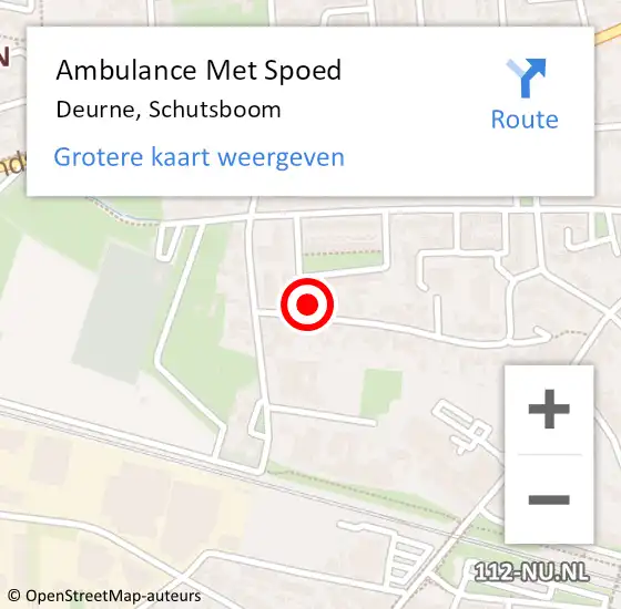 Locatie op kaart van de 112 melding: Ambulance Met Spoed Naar Deurne, Schutsboom op 26 maart 2016 09:34