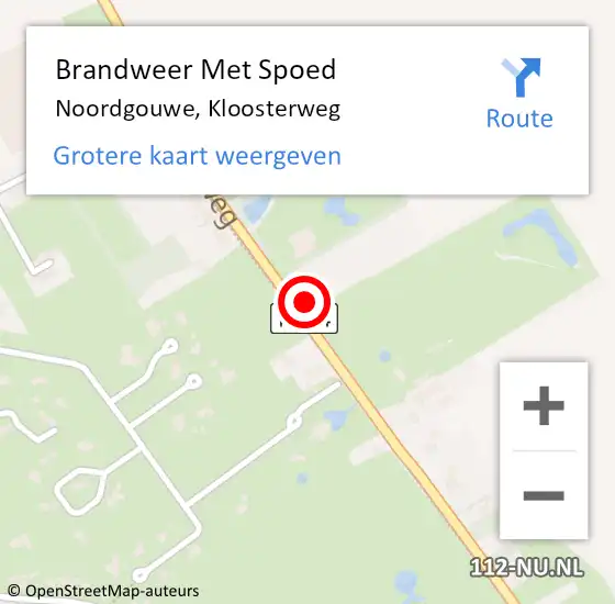 Locatie op kaart van de 112 melding: Brandweer Met Spoed Naar Noordgouwe, Kloosterweg op 26 maart 2016 09:35