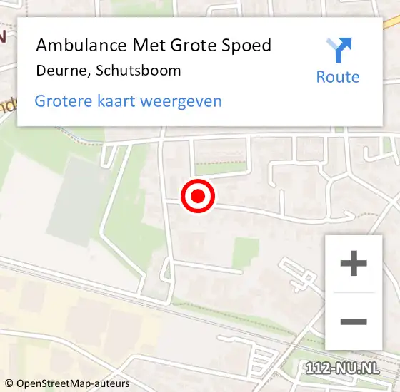 Locatie op kaart van de 112 melding: Ambulance Met Grote Spoed Naar Deurne, Schutsboom op 26 maart 2016 09:54