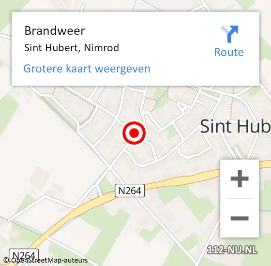 Locatie op kaart van de 112 melding: Brandweer Sint Hubert, Nimrod op 26 maart 2016 10:00