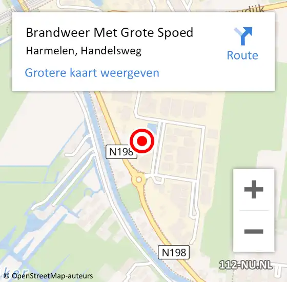 Locatie op kaart van de 112 melding: Brandweer Met Grote Spoed Naar Harmelen, Handelsweg op 26 maart 2016 10:01