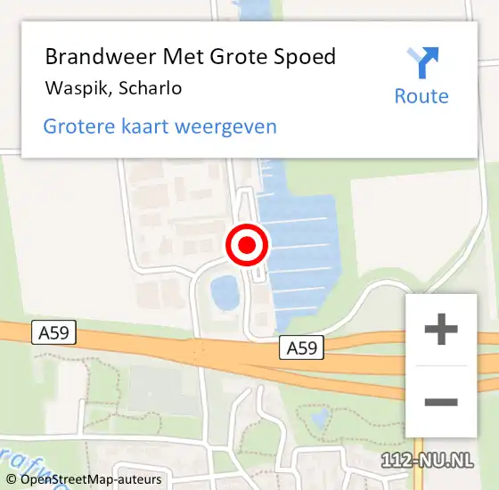 Locatie op kaart van de 112 melding: Brandweer Met Grote Spoed Naar Waspik, Scharlo op 26 maart 2016 11:00