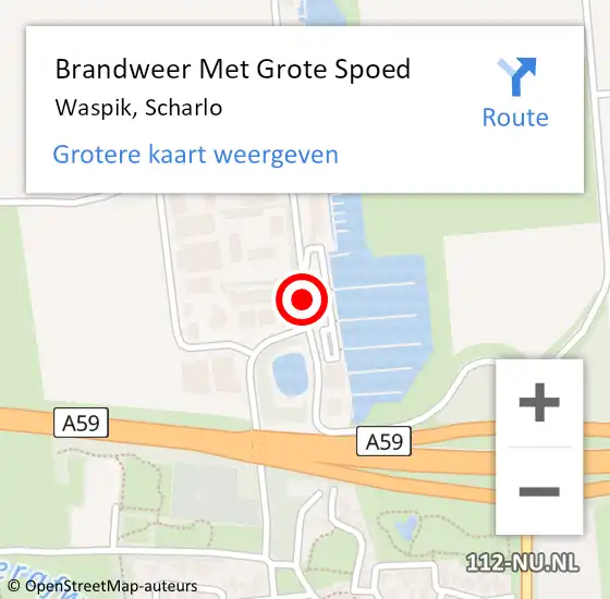 Locatie op kaart van de 112 melding: Brandweer Met Grote Spoed Naar Waspik, Scharlo op 26 maart 2016 11:01