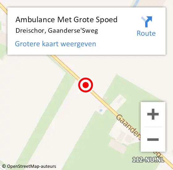 Locatie op kaart van de 112 melding: Ambulance Met Grote Spoed Naar Dreischor, Gaanderse'Sweg op 26 maart 2016 11:25