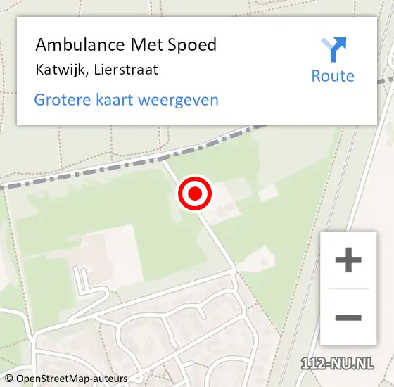 Locatie op kaart van de 112 melding: Ambulance Met Spoed Naar Katwijk, Lierstraat op 26 maart 2016 11:26