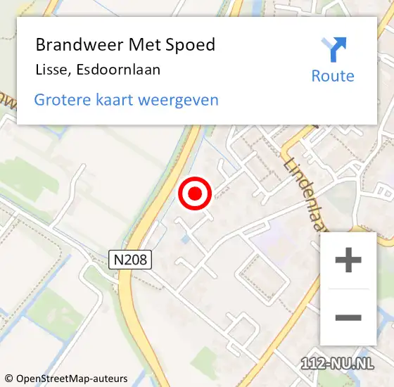 Locatie op kaart van de 112 melding: Brandweer Met Spoed Naar Lisse, Esdoornlaan op 26 maart 2016 11:45