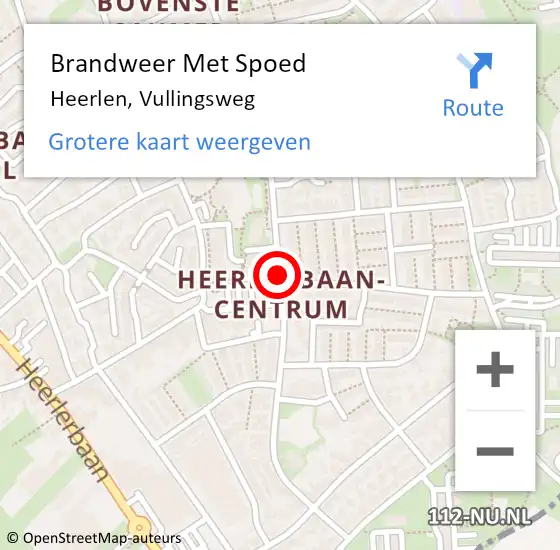 Locatie op kaart van de 112 melding: Brandweer Met Spoed Naar Heerlen, Vullingsweg op 26 maart 2016 14:29