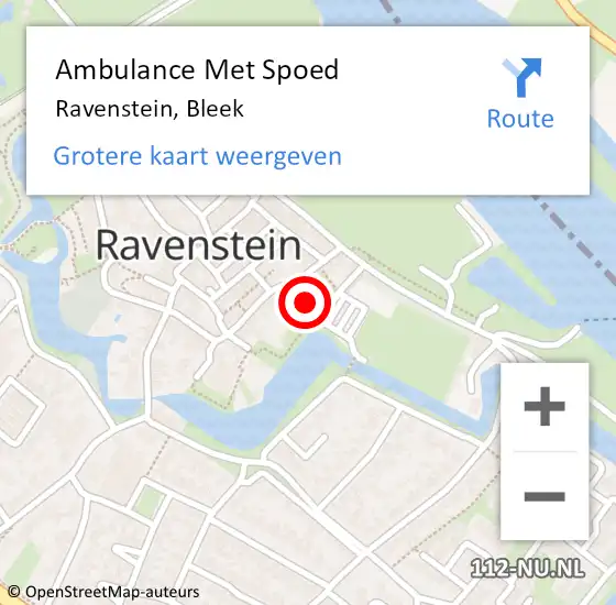 Locatie op kaart van de 112 melding: Ambulance Met Spoed Naar Ravenstein, Bleek op 26 maart 2016 17:07