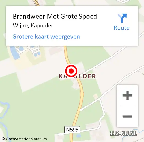 Locatie op kaart van de 112 melding: Brandweer Met Grote Spoed Naar Wijlre, Kapolder op 26 maart 2016 18:14