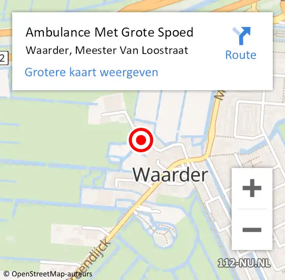 Locatie op kaart van de 112 melding: Ambulance Met Grote Spoed Naar Waarder, Meester Van Loostraat op 26 maart 2016 21:31