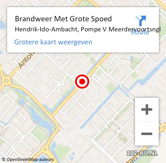 Locatie op kaart van de 112 melding: Brandweer Met Grote Spoed Naar Hendrik-Ido-Ambacht, Pompe Van Meerdervoortsingel op 10 december 2013 07:50