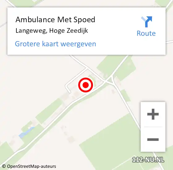 Locatie op kaart van de 112 melding: Ambulance Met Spoed Naar Langeweg, Hoge Zeedijk op 27 maart 2016 10:34