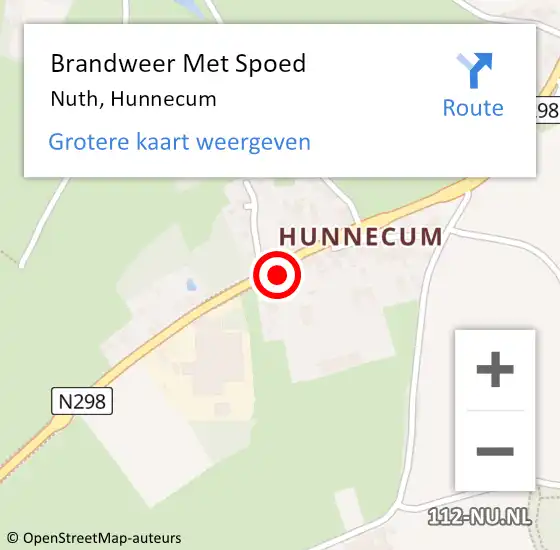 Locatie op kaart van de 112 melding: Brandweer Met Spoed Naar Nuth, Hunnecum op 27 maart 2016 10:55