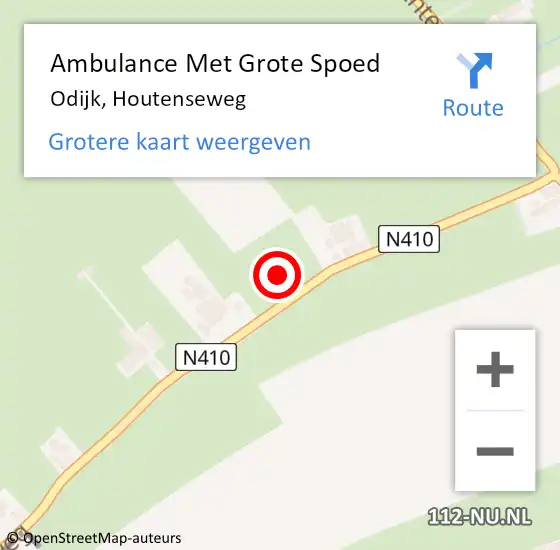 Locatie op kaart van de 112 melding: Ambulance Met Grote Spoed Naar Odijk, Houtenseweg op 27 maart 2016 11:52