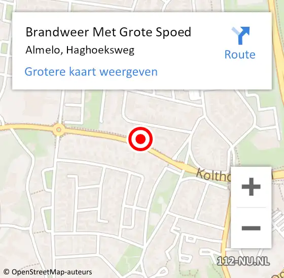 Locatie op kaart van de 112 melding: Brandweer Met Grote Spoed Naar Almelo, Haghoeksweg op 27 maart 2016 12:25