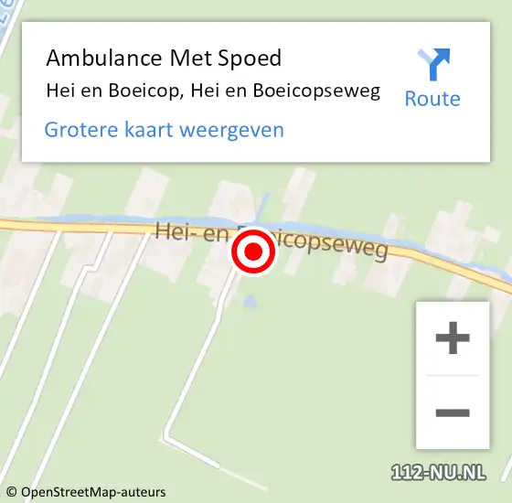 Locatie op kaart van de 112 melding: Ambulance Met Spoed Naar Hei en Boeicop, Hei en Boeicopseweg op 27 maart 2016 12:47