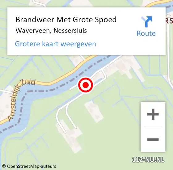 Locatie op kaart van de 112 melding: Brandweer Met Grote Spoed Naar Waverveen, Nessersluis op 27 maart 2016 15:23