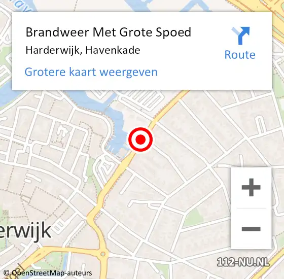 Locatie op kaart van de 112 melding: Brandweer Met Grote Spoed Naar Harderwijk, Havenkade op 27 maart 2016 15:50