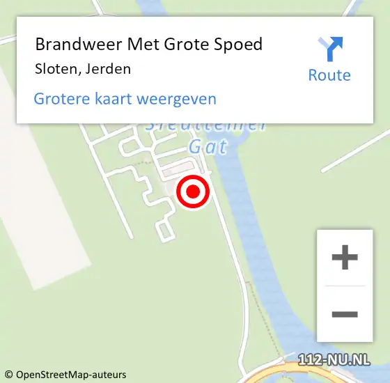 Locatie op kaart van de 112 melding: Brandweer Met Grote Spoed Naar Sloten, Jerden op 27 maart 2016 15:56