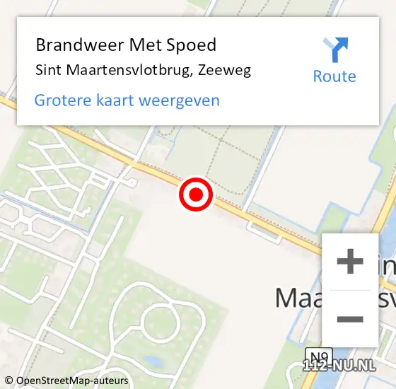 Locatie op kaart van de 112 melding: Brandweer Met Spoed Naar Sint Maartensvlotbrug, Zeeweg op 27 maart 2016 17:02