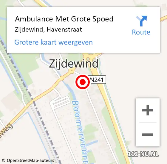 Locatie op kaart van de 112 melding: Ambulance Met Grote Spoed Naar Zijdewind, Havenstraat op 27 maart 2016 17:54