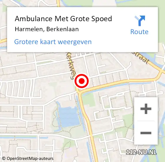 Locatie op kaart van de 112 melding: Ambulance Met Grote Spoed Naar Harmelen, Berkenlaan op 27 maart 2016 18:24