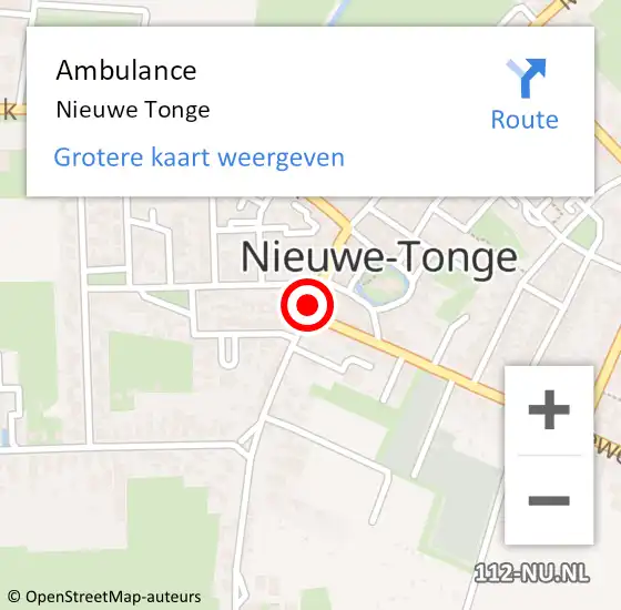 Locatie op kaart van de 112 melding: Ambulance Nieuwe Tonge op 27 maart 2016 18:52